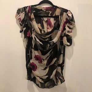 Ted Baker Sheer Floral Blouse Top Ted Size 4